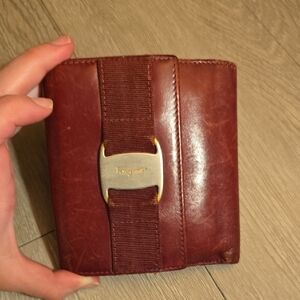 Salvatore Ferragamo Burgundy Leather Wallet